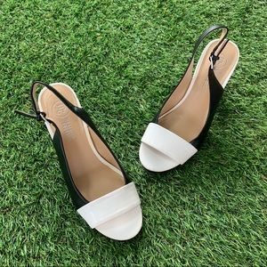 Mootsies Tootsies Size 8 Black and White Retro 3 Inch High Heels